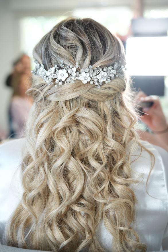 Coiffage long mariée